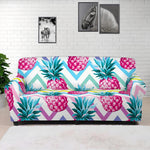 Neon Zig Zag Pineapple Pattern Print Sofa Cover