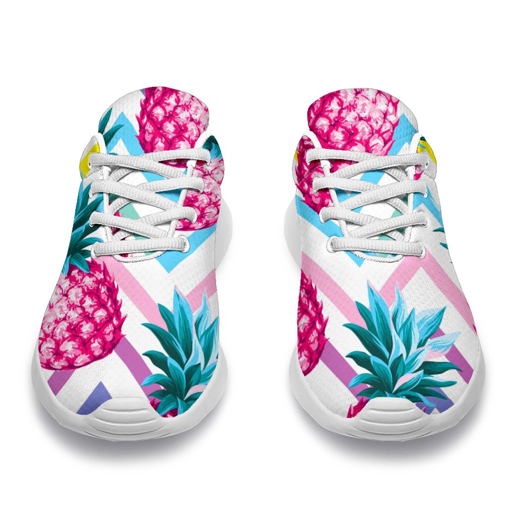 Neon Zig Zag Pineapple Pattern Print Sport Shoes GearFrost