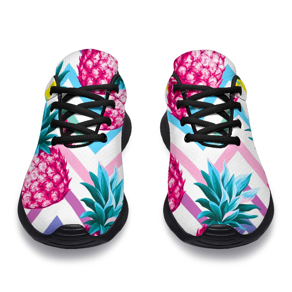 Neon Zig Zag Pineapple Pattern Print Sport Shoes GearFrost