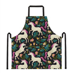Night Floral Unicorn Pattern Print Apron