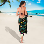 Night Floral Unicorn Pattern Print Beach Sarong Wrap