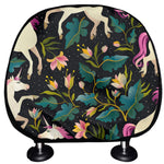 Night Floral Unicorn Pattern Print Car Headrest Covers