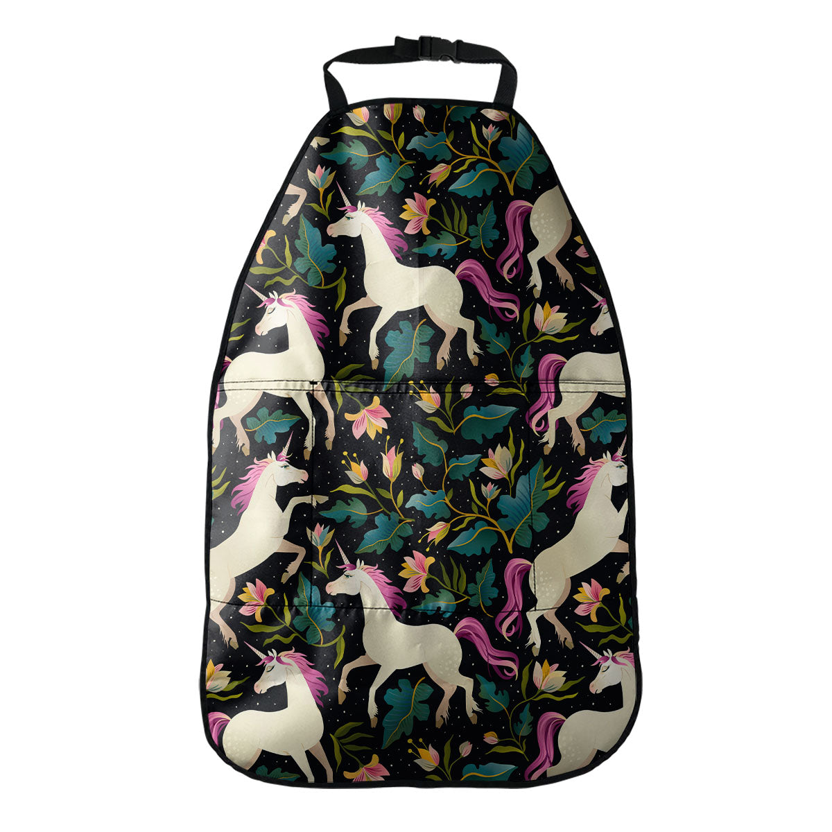 Night Floral Unicorn Pattern Print Car Seat Organizers