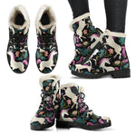 Night Floral Unicorn Pattern Print Comfy Boots GearFrost