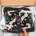 Night Floral Unicorn Pattern Print Comfy Boots GearFrost