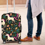 Night Floral Unicorn Pattern Print Luggage Cover GearFrost
