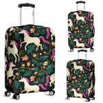 Night Floral Unicorn Pattern Print Luggage Cover GearFrost