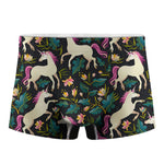 Night Floral Unicorn Pattern Print Men's Boxer Briefs