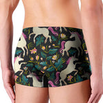 Night Floral Unicorn Pattern Print Men's Boxer Briefs