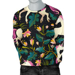 Night Floral Unicorn Pattern Print Men's Crewneck Sweatshirt GearFrost