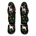 Night Floral Unicorn Pattern Print Muay Thai Shin Guards