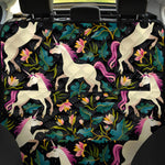 Night Floral Unicorn Pattern Print Pet Car Back Seat Cover