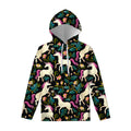 Night Floral Unicorn Pattern Print Pullover Hoodie