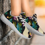 Night Floral Unicorn Pattern Print Sport Shoes GearFrost