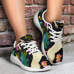 Night Floral Unicorn Pattern Print Sport Shoes GearFrost