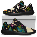 Night Floral Unicorn Pattern Print Sport Shoes GearFrost