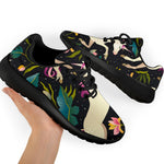 Night Floral Unicorn Pattern Print Sport Shoes GearFrost