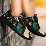 Night Floral Unicorn Pattern Print Sport Shoes GearFrost