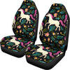 Night Floral Unicorn Pattern Print Universal Fit Car Seat Covers