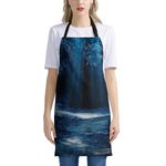 Night Forest And Moonlight Print Apron