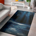 Night Forest And Moonlight Print Area Rug