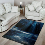 Night Forest And Moonlight Print Area Rug