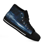 Night Forest And Moonlight Print Black High Top Shoes