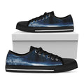 Night Forest And Moonlight Print Black Low Top Sneakers