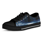 Night Forest And Moonlight Print Black Low Top Shoes