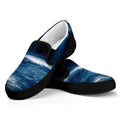 Night Forest And Moonlight Print Black Slip On Sneakers