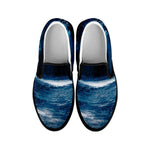 Night Forest And Moonlight Print Black Slip On Shoes
