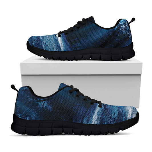 Night Forest And Moonlight Print Black Sneakers