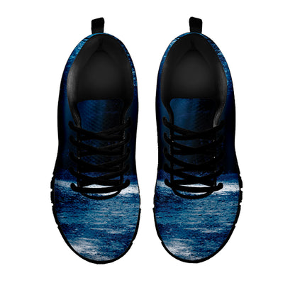 Night Forest And Moonlight Print Black Sneakers
