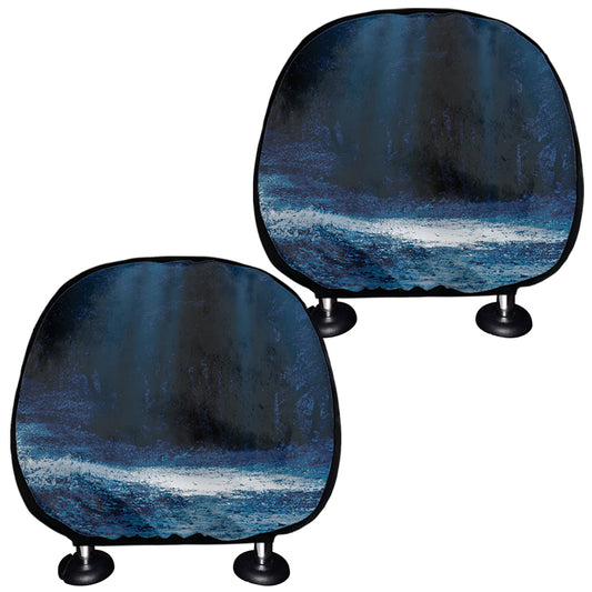 Night Forest And Moonlight Print Car Headrest Covers