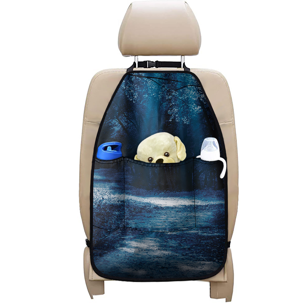 Night Forest And Moonlight Print Car Seat Organizers
