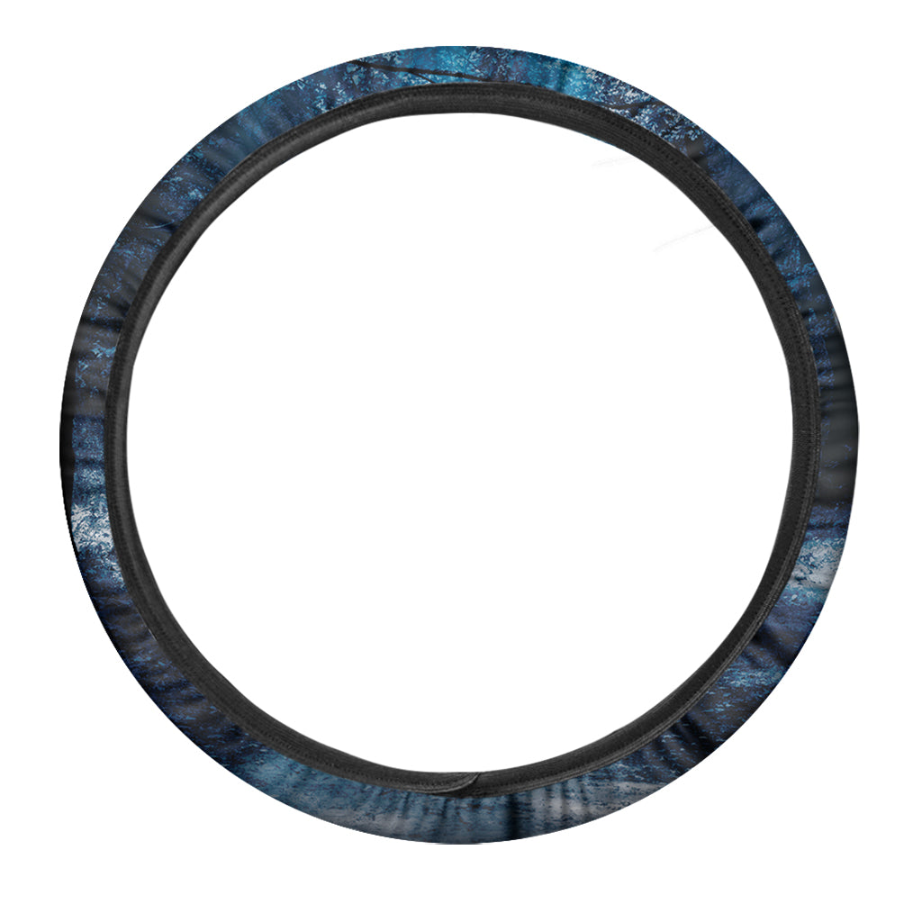 Night Forest And Moonlight Print Car Steering Wheel Cover