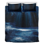 Night Forest And Moonlight Print Duvet Cover Bedding Set