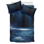 Night Forest And Moonlight Print Duvet Cover Bedding Set