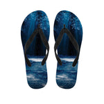 Night Forest And Moonlight Print Flip Flops