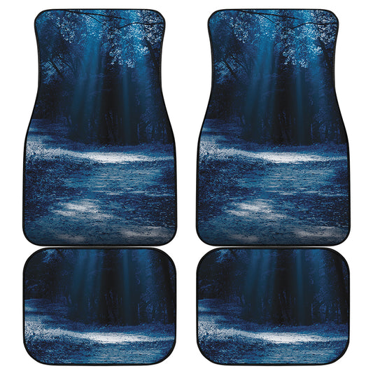 Night Forest And Moonlight Print Front and Back Car Floor Mats