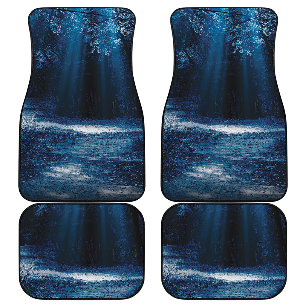 Night Forest And Moonlight Print Front and Back Car Floor Mats