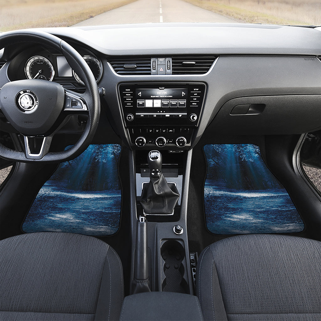 Night Forest And Moonlight Print Front and Back Car Floor Mats