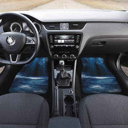 Night Forest And Moonlight Print Front and Back Car Floor Mats