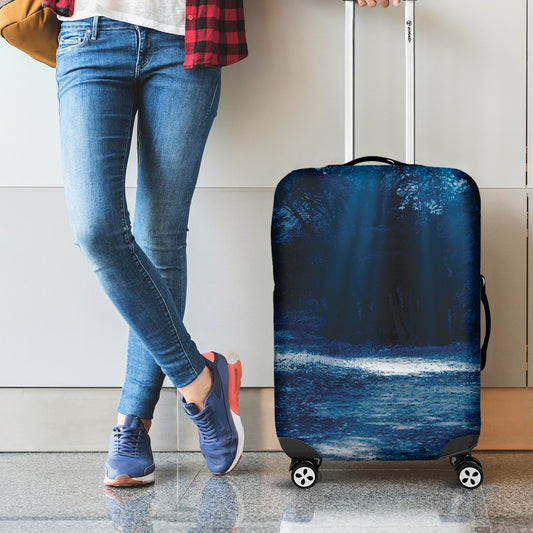 Night Forest And Moonlight Print Luggage Cover