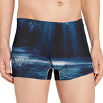 Night Forest And Moonlight Print Men's Boxer Briefs