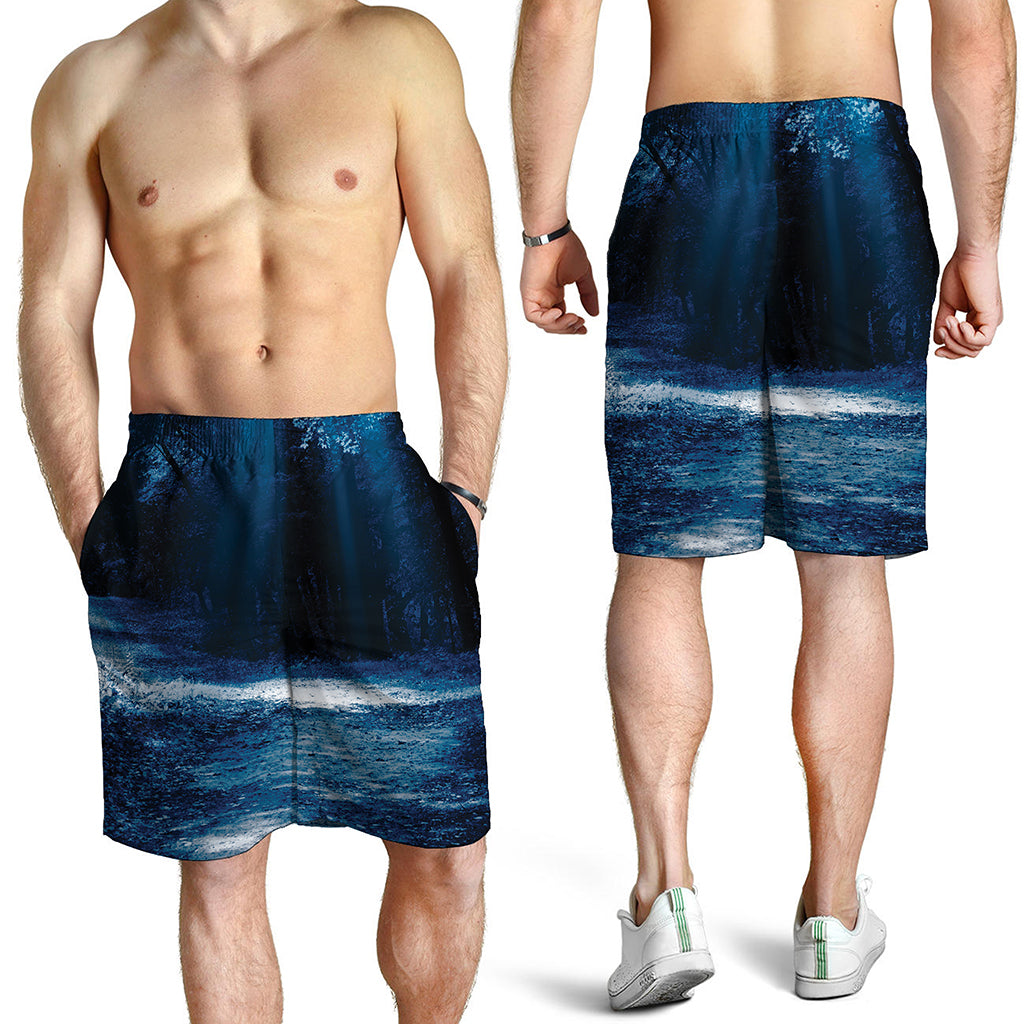 Night Forest And Moonlight Print Men's Shorts