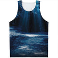 Night Forest And Moonlight Print Men's Tank Top