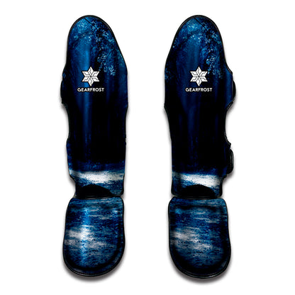 Night Forest And Moonlight Print Muay Thai Shin Guard