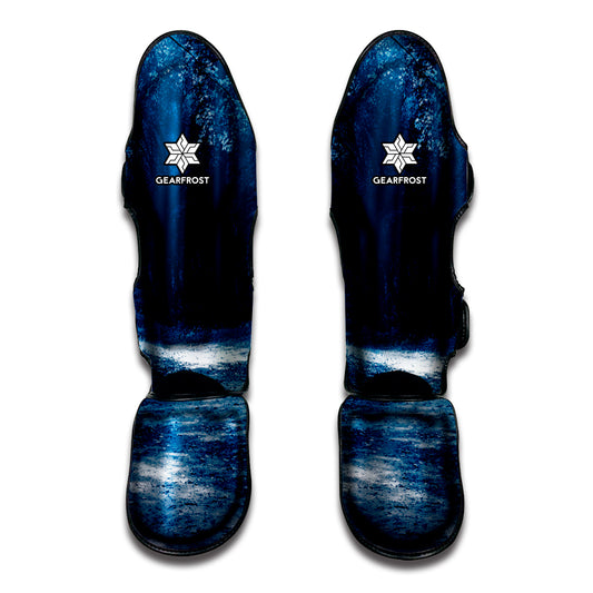 Night Forest And Moonlight Print Muay Thai Shin Guard