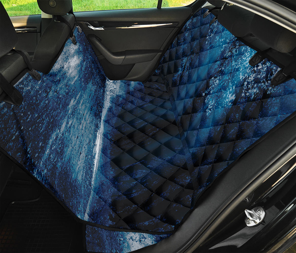 Night Forest And Moonlight Print Pet Car Back Seat Cover